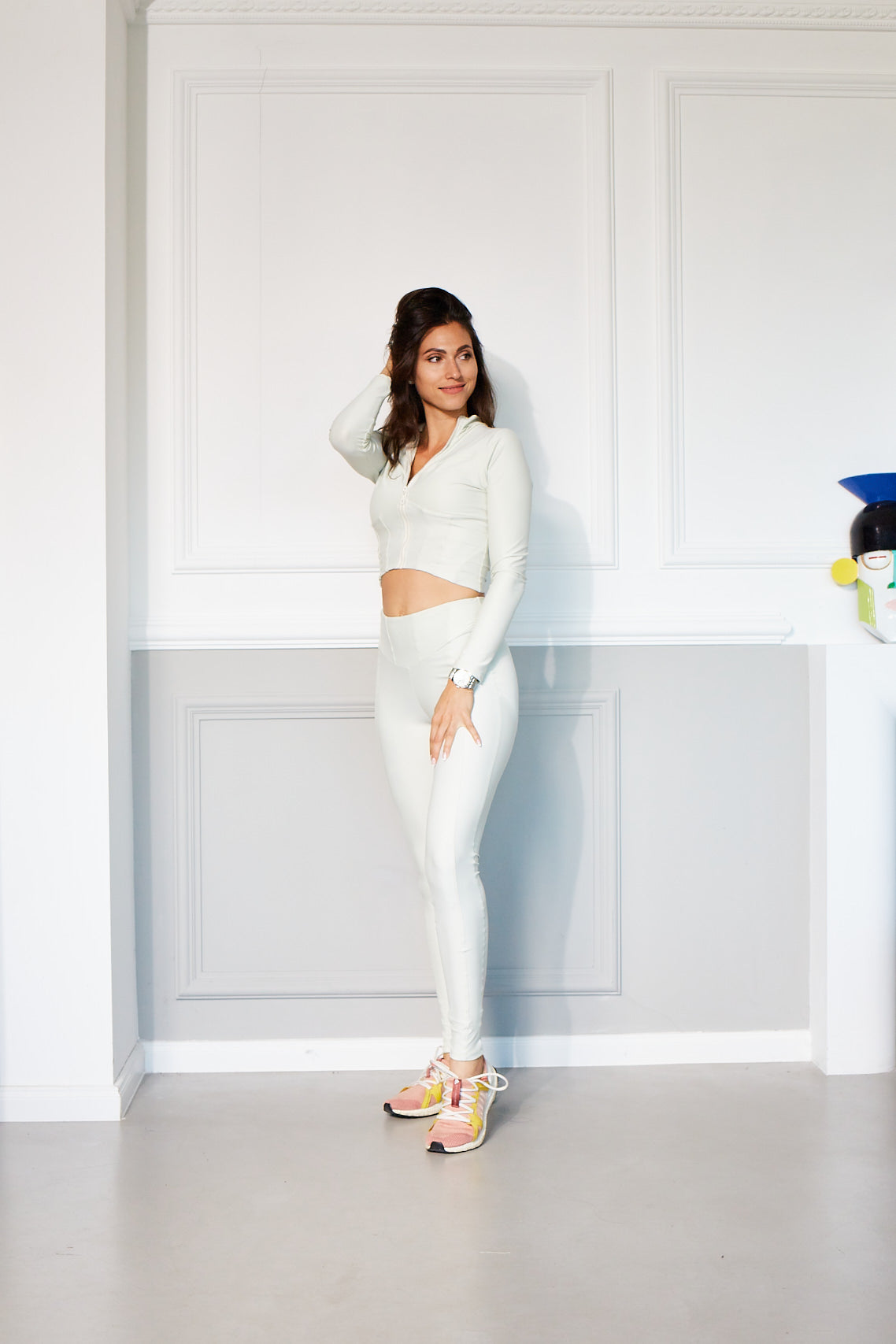 ZOYA SPORT X SORAYAZ TWO PIECE LONG WORKOUT SUIT IN LIGHT MINT