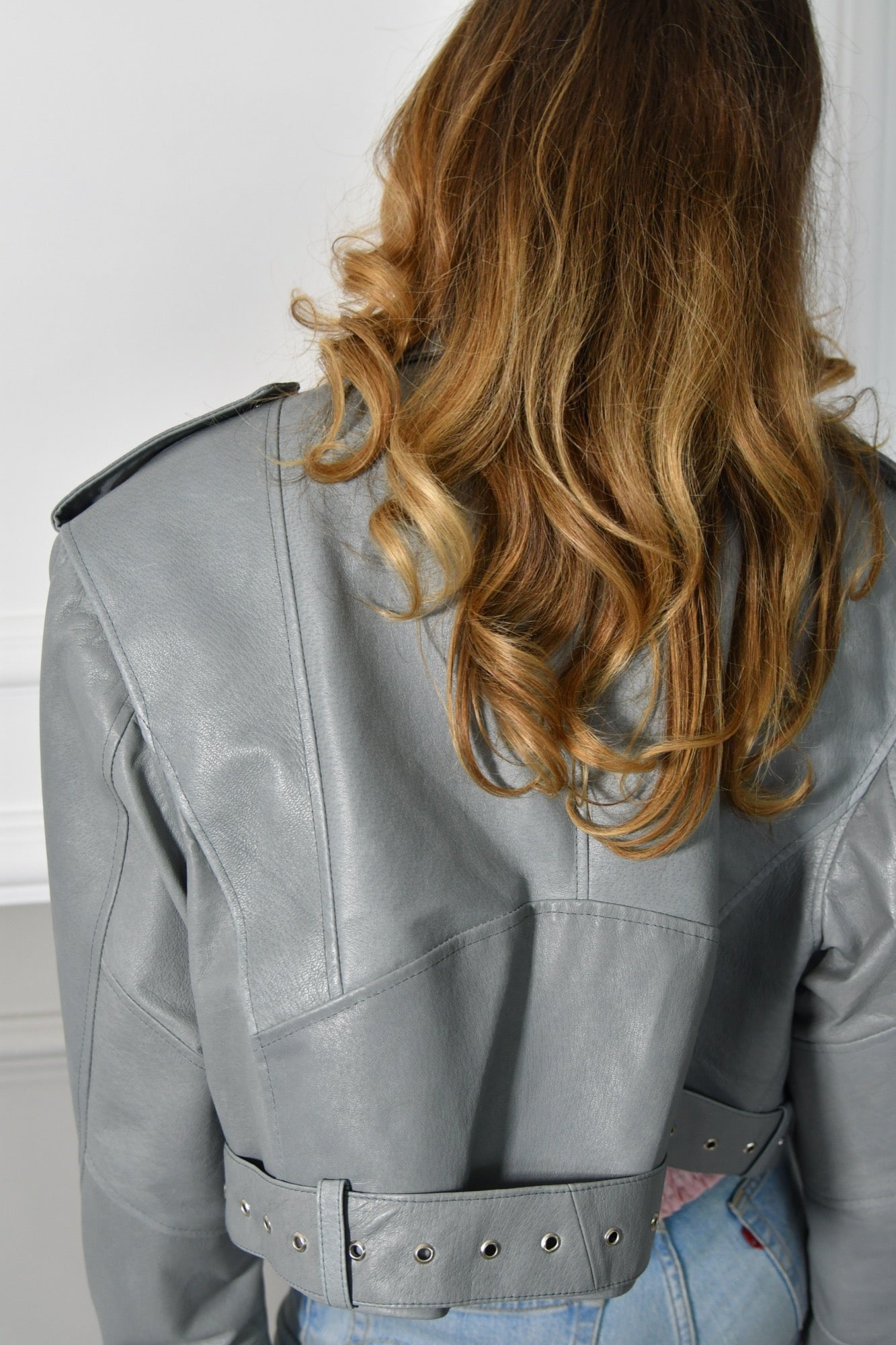 LUC LEATHER JACKET IN GREY