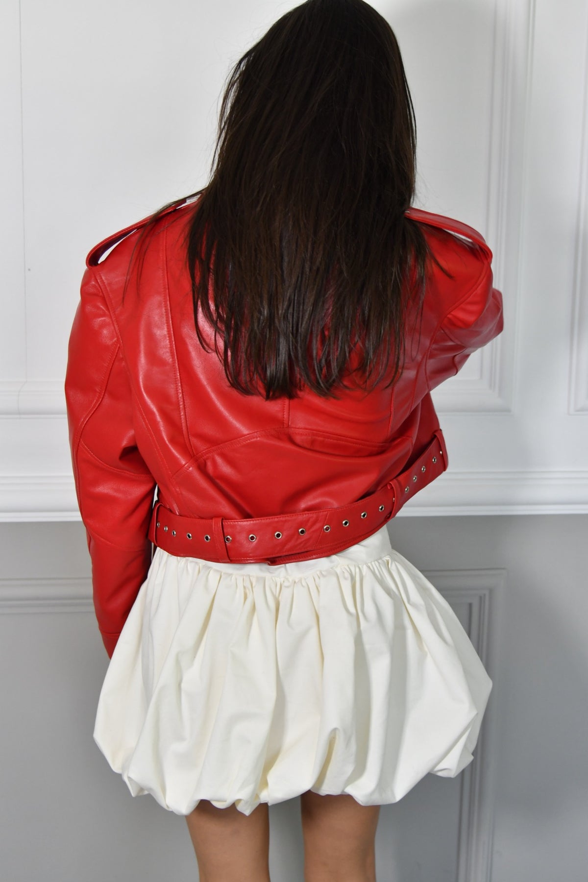 LUC LEATHER JACKET IN RED