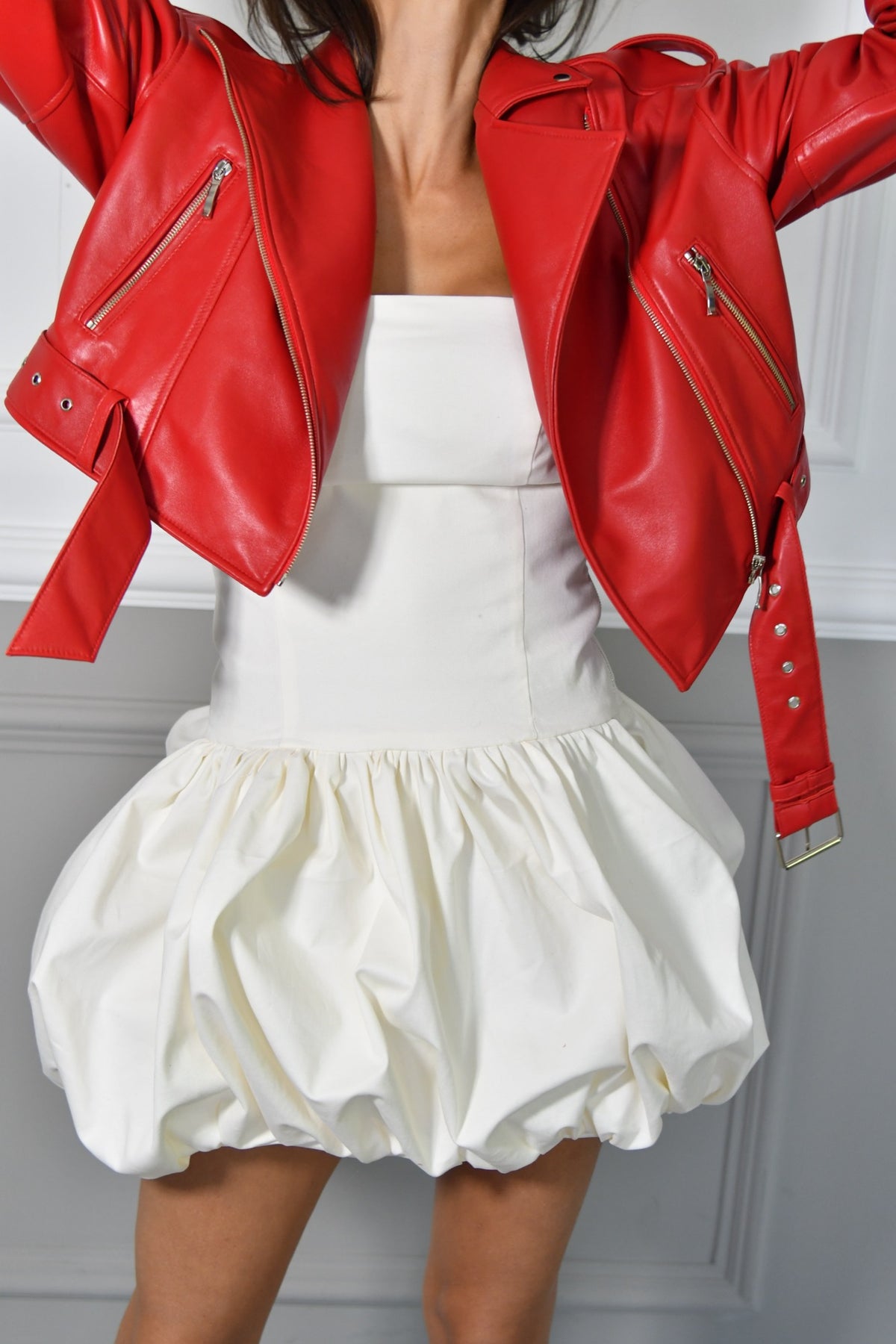 LUC LEATHER JACKET IN RED