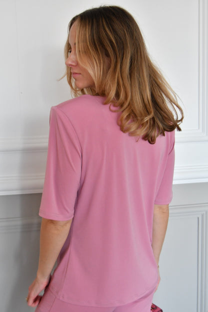 SABRINA TOP WITH SHOULDER PUFFS IN LIGHT PINK