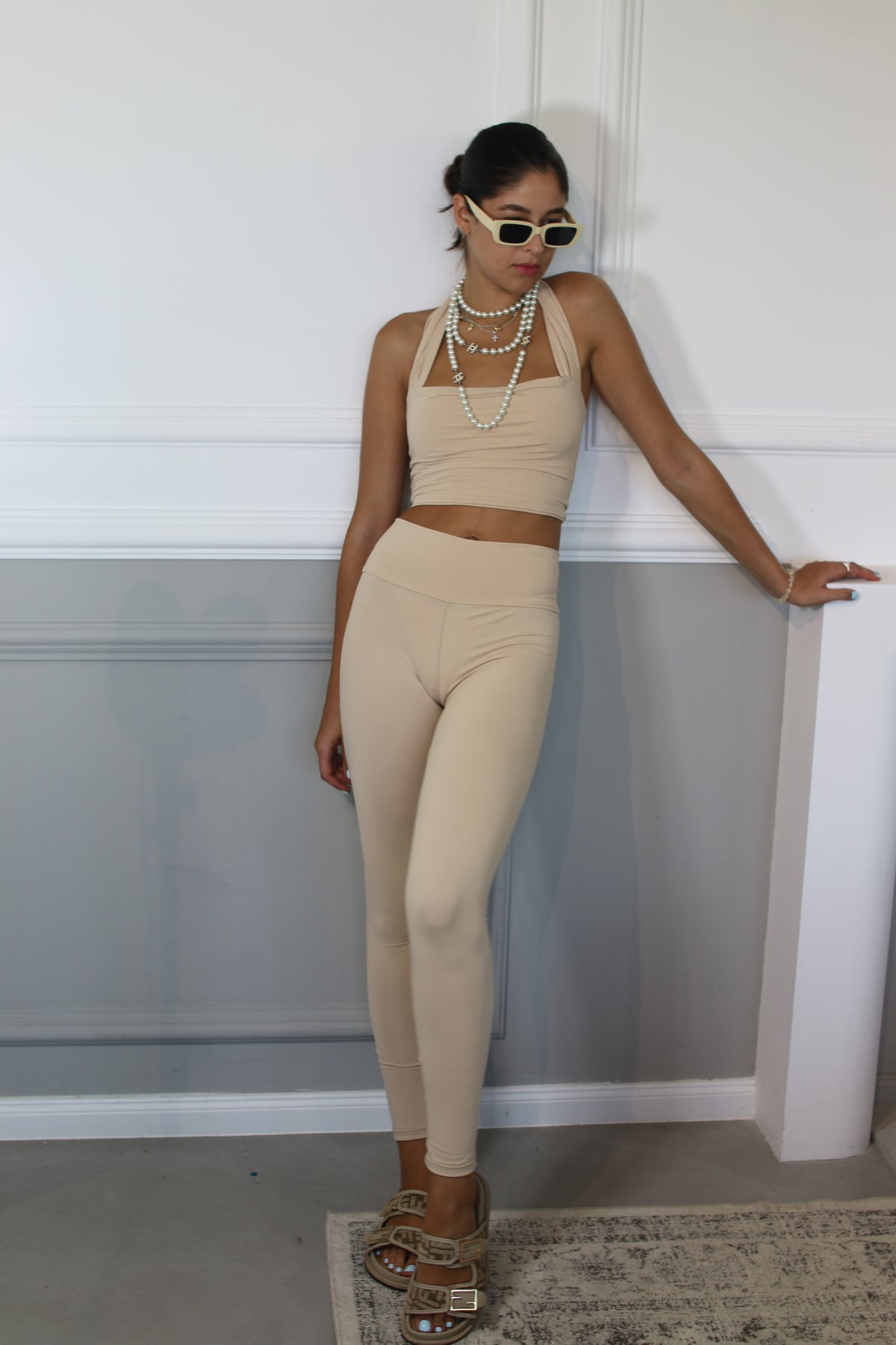 FRANKIE LONG LEGGINGS IN BEIGE M/L