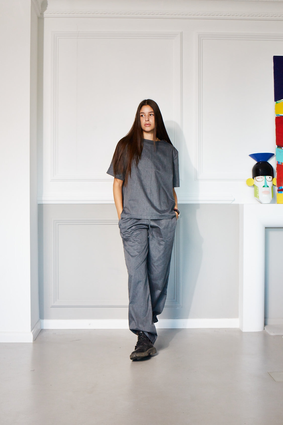 BANOU LOUNGEWEAR SET IN GREY