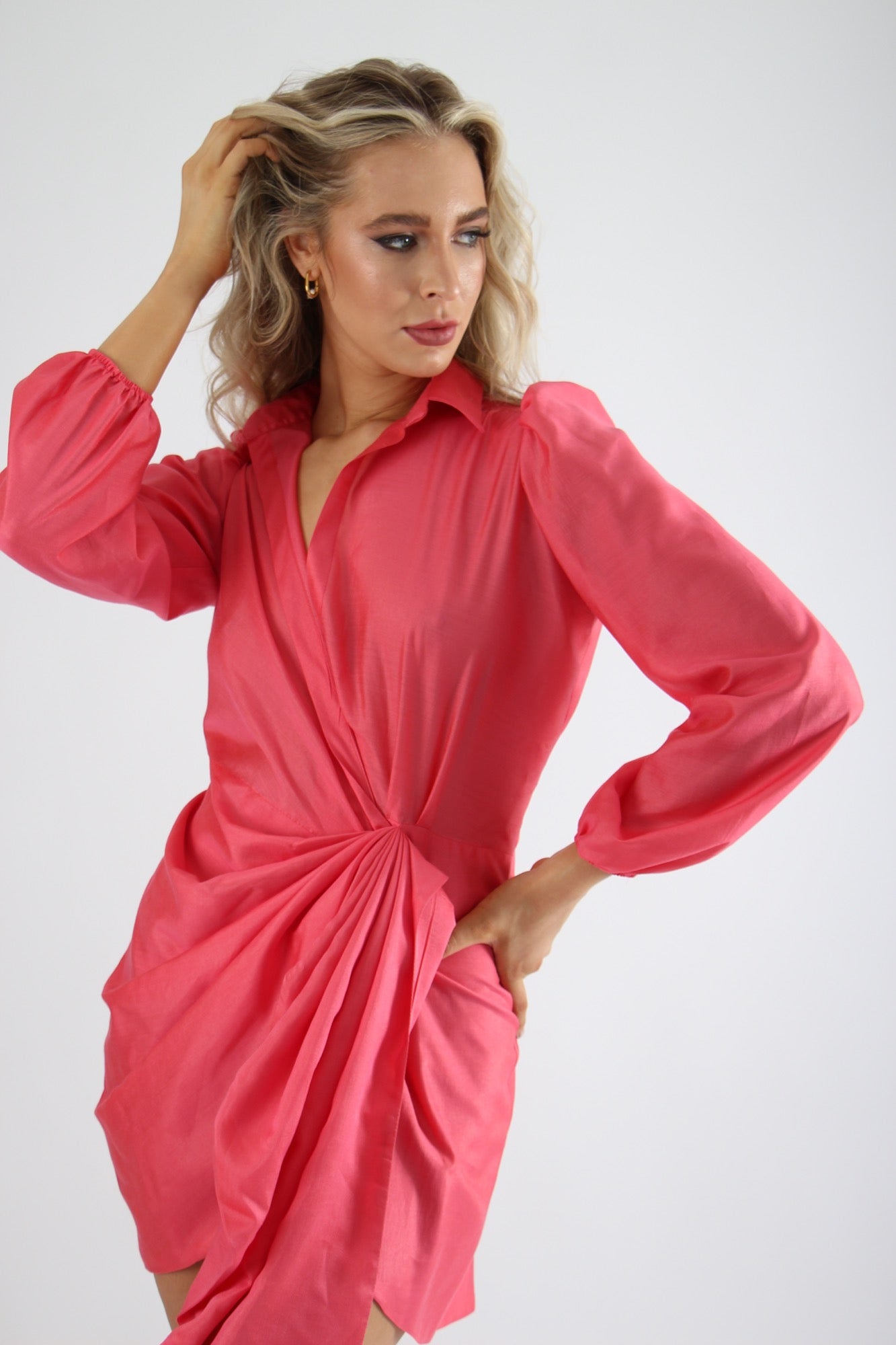 NAOMI DRESS IN RASPBERRY COLOUR TALL